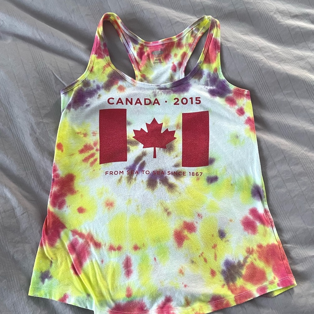 Canada day 2015 tie dyed racerback tank
